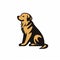 Golden Retriever Sitting Logo Illustration - Simple Yet Powerful Forms