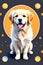 Golden Retriever Spreading Happiness sticker clipart