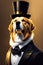 Golden Retriever in a Tuxedo Portrait generative ai