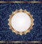 Golden retro frame, seamless floral texture