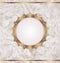 Golden retro frame, seamless floral texture