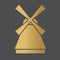 Golden retro windmill icon