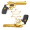 Golden revolver gun