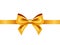 Golden ribbon with bow. Vector illustration.