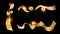 Golden ribbons. Realistic decorative festive ribbon with shine effect. Gold celebration decorations vector set