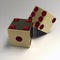 Golden right handed casino dice