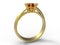 Golden ring with ruby gemstone