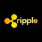 Golden Ripple Crypto Money Symbol with Black Backgrounds