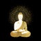 Golden robes sitting, meditating Buddha vector illustration
