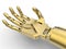Golden robot arm closeup illustration