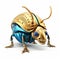 Golden Robot Beetle: A Stunning 3d Pixar Creation