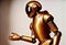 Golden robot with outstretched hand created with Generative AI