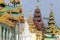 Golden roofs of Shwedagon Pagoda in Yangon, Myanmar