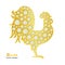 Golden Rooster with diamonds on white background. Vector illustration. Happy 2017 New Year.