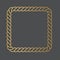 Golden rope square frame icon