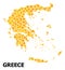 Golden Rotated Square Mosaic Map of Greece