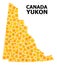 Golden Rotated Square Mosaic Map of Yukon Province