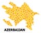 Golden Rotated Square Pattern Map of Azerbaijan