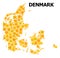 Golden Rotated Square Pattern Map of Denmark