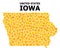 Golden Rotated Square Pattern Map of Iowa State