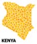 Golden Rotated Square Pattern Map of Kenya