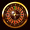 Golden roulette wheel. Vector clipart isolated on white background.