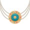 Golden round pendant necklace with jewelry