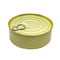 Golden round tin can, Empty, For fish, meat, seafood