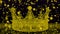 Golden Royal Crown From Particles Rotating Seamless Loop 4K With Bokeh Golden Particles.