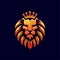 Golden royal lion kings head mascot vector