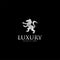 Golden Royal Luxury Horse Logo Icon Vector .  Horse Chess Logo Design Gold Royal Luxury