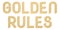 Golden rules word isolated on white background 3D illustration