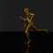 Golden running man silhouette