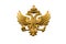 Golden Russian coat of arms isolated on a white background