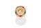 Golden Rutilated Quartz and diamonds with nine gemstones ring on white background with reflection. Collection of natural gemstones