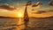 Golden Sails: A Timeless Encounter of Sailing Yacht and Sunset