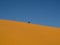 Golden sand dunes in the Algerian desert, the city of Bechar Taghit