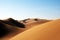 Golden sand dunes in desert Iran