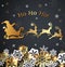 Golden Santa Claus and snowflakes