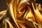 Golden satin or silk luxury cloth texture can use as abstract background. Generative AI