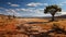 A golden savannah, scorched by the sun, reveals the intricacies of drought-tolerant flora