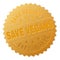 Golden SAVE VEGANS Badge Stamp