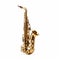 Golden Sax Instrument On White Background