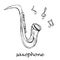 Golden saxophone classical instrument