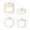 golden scented candle icon set