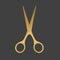 Golden scissors icon