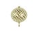 Golden screw-shaped christmas ball on white
