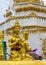 Golden sculptures at fountain in Wat Pha Nam Yoi Thailand