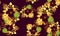 Golden Seamless Art. Violet Pattern Leaves. Vintage Tropical Background. Black Floral Hibiscus. Yellow Flora Background. Beige