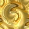 Golden seamless background with sinuous lines swirled in a circle. Textures made of liquid gold. A beautiful golden abstraction